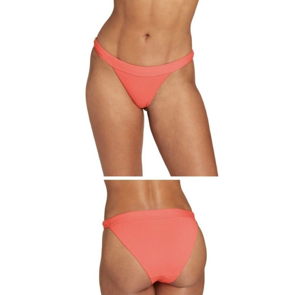 ANDIE Swim The Banded Cheeky Bikini Bottom Stretch Neon Coral NWTS Medium New Y1